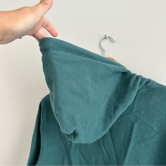 J.Crew Factory Green Teal French Terry Hoodie Sweatshirt Pullover Style AH298 - Picture 8 of 16